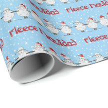 Funny Sheep Fleece Navidad Horizontal Geschenkwrap