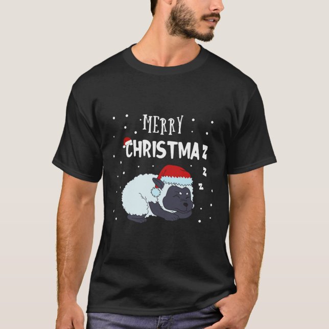 Funny Sheep Frohe Weihnachts-Bauer T-Shirt (Vorderseite)