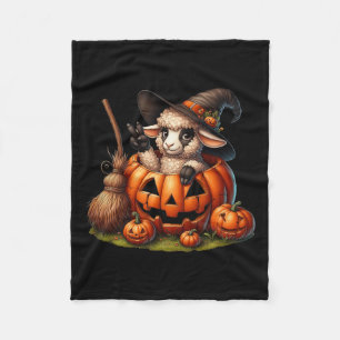 Funny Sheep Hexe Pumpkin Halloween Mens Womens Ki Fleecedecke