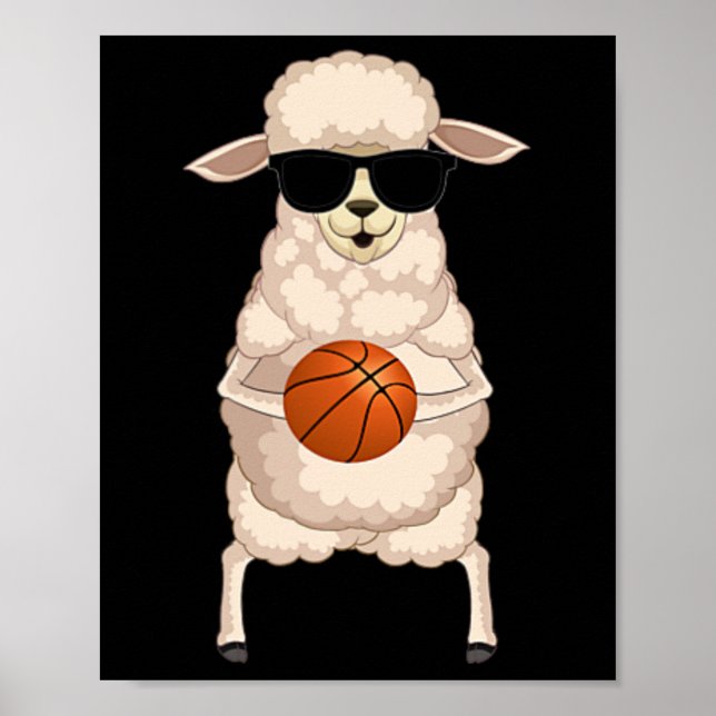 Funny Sheep Lamb Wearing Sungles Playing Sketll  Poster (Vorne)