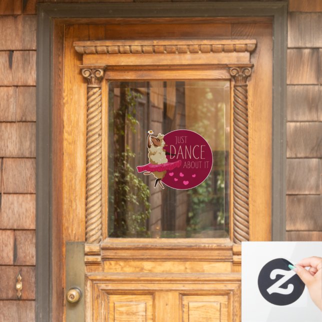 Funny Sheep Message - Dance about It 1 Fensteraufkleber (Haustür)