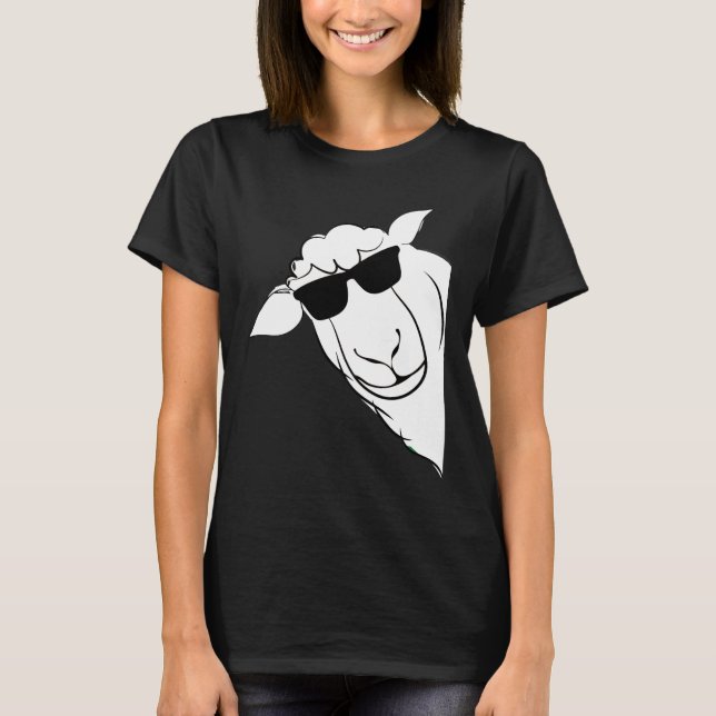 Funny Sheep mit Sonnenbrille Bauer T-Shirt (Vorderseite)