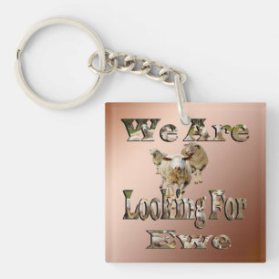 Funny Sheep Puff auf der Suche nach Ewe, Keyring Schlüsselanhänger