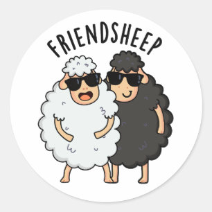 Funny Sheep Pun Runder Aufkleber