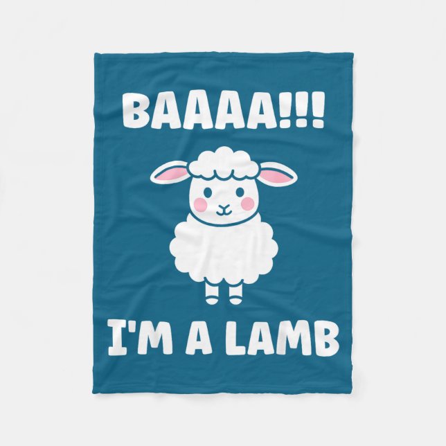Funny Sheep Quote Baaah I'm A Lamb  Fleecedecke (Vorderseite)