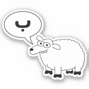 Funny Sheep sagt Ba B in arabischem Puffbrief Aufkleber