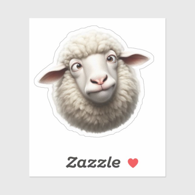 Funny Sheep Sticker – Cross‑Eyed Sheep (Blatt)