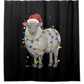Funny Sheep Weihnachten | Geschenk des Weihnachtsm Duschvorhang
