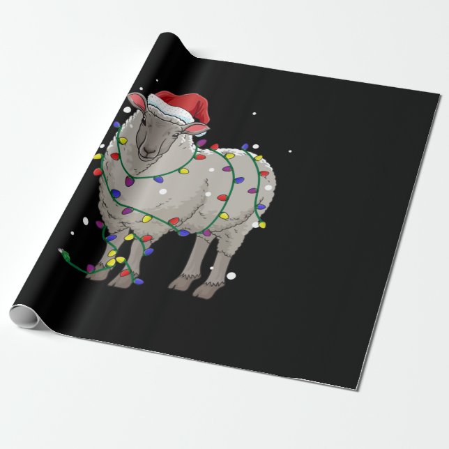 Funny Sheep Weihnachten | Geschenk des Weihnachtsm Geschenkpapier (Ungerollt)