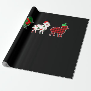 Funny Sheep Xmas Red Pläd Gift Geschenkpapier