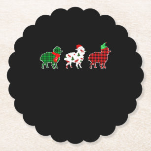 Funny Sheep Xmas Red Pläd Gift Untersetzer