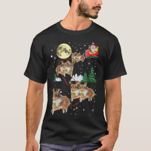 Funny Sheltie Weihnachten T - Shirt Xmas Pajama Ge