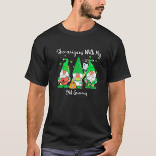 Funny Shenanigans With My Gnomies CNA St Patricks T-Shirt