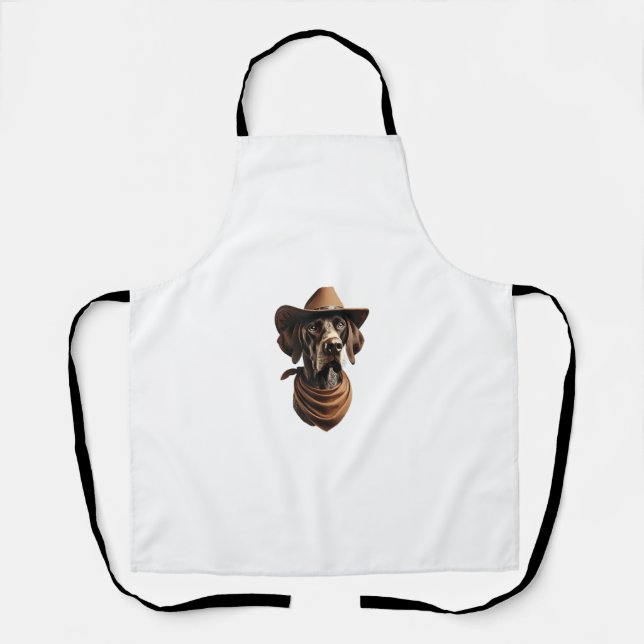 Funny Sheriff Hundeshirt German Pointer Dog Mama w Schürze (Vorderseite)
