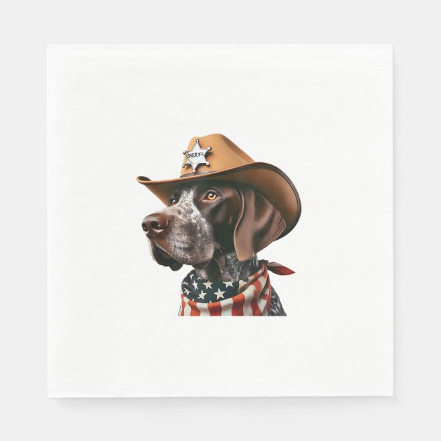 Funny Sheriff Hundeshirt German Pointer Dog Mama w Serviette (Vorderseite)