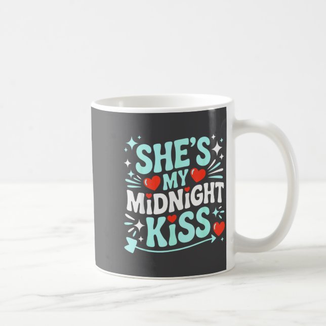 Funny She's My Midnight Kiss Valentine Matching Co Kaffeetasse (Rechts)