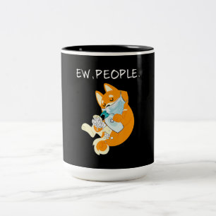 Funny Shiba Inu   Ew people doft Zweifarbige Tasse