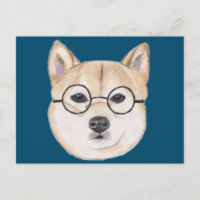 Funny Shiba Inu Hund mit Hipster Brille