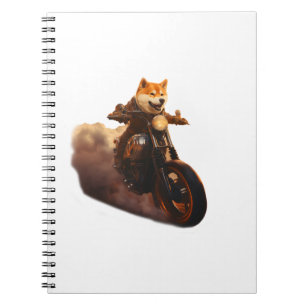 Funny , Shiba Inu, Motorrad, Hund, Puppe, Männer, Notizblock