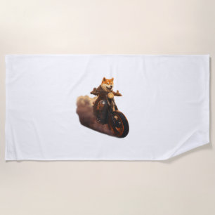 Funny , Shiba Inu, Motorrad, Hund, Puppe, Männer, Strandtuch