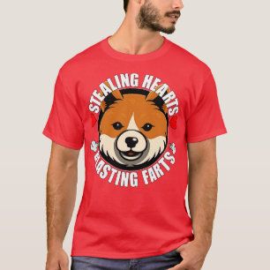 Funny Shiba Inu Stealing Hearts Blade Furzen Hund T-Shirt
