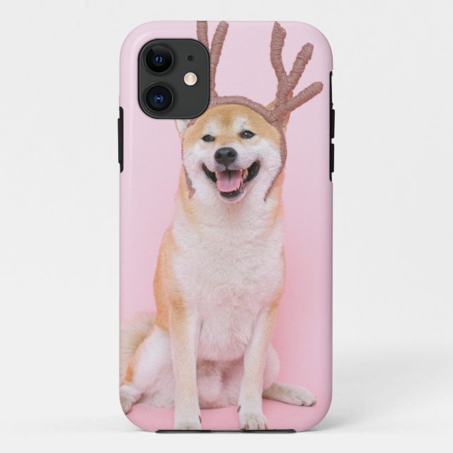 funny shiba inu wearing christmas deer costume Case-Mate iPhone hülle (Rückseite)