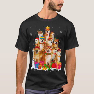 Funny Shiba Inu Weihnachtsbaum Haustier Hund Lover T-Shirt