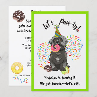 Funny Shih Tsu Dog Donuts Geburtstagsparty Einladung