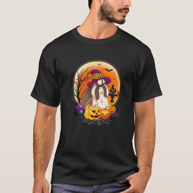 Funny Shih Tzu Halloween Kostüm für Hund Lover T-Shirt (Vorderseite)
