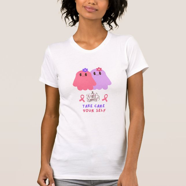  funny shirt breast cancer awareness  with ghost (Vorderseite)