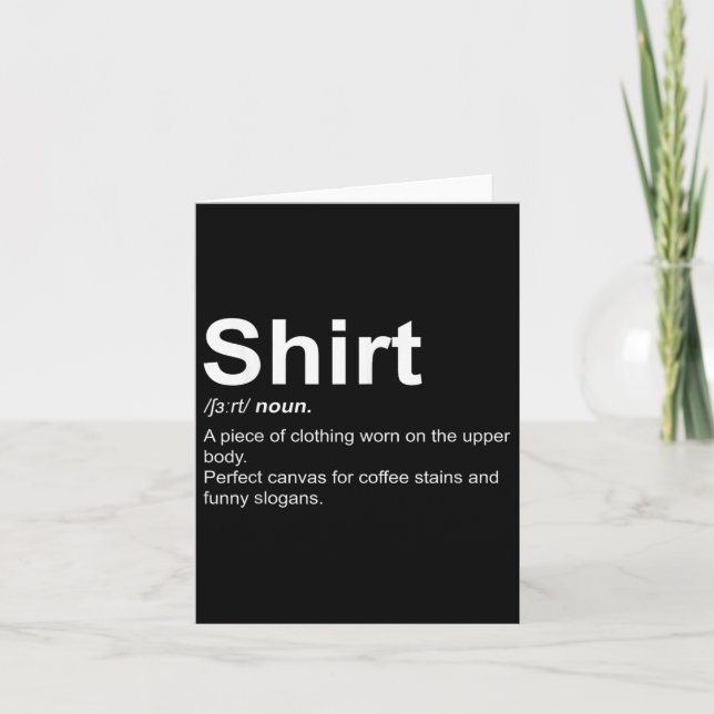 Funny Shirt Definition Quirky Definition Design Karte (Vorderseite)