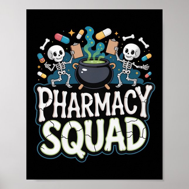 Funny Shirt Pills Pharmacy Pharmacist Squad Hallow Poster (Vorne)