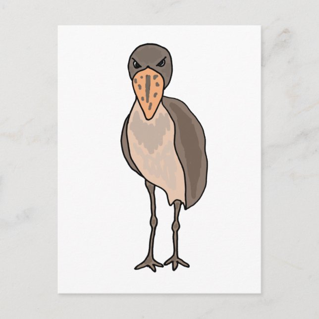 Funny Shoebill Bird Design Postkarte (Vorderseite)