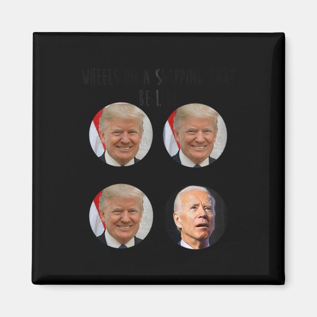 Funny Shopping Cart Trump Biden Wahl Meme Abstimmu Magnet (Vorne)