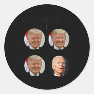 Funny Shopping Cart Trump Biden Wahl Meme Abstimmu Runder Aufkleber