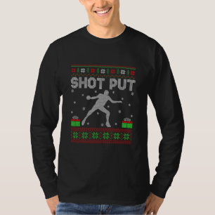 Funny Shot setzen Sport Lover Xmas Ugly Shot Put T-Shirt