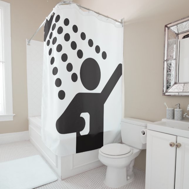 Funny Shower Symbol Man Duschvorhang (Beispiel)