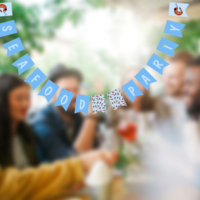 Funny Shrimp Meeresfrüchte-Banner Wimpelkette (its a party but an extra yummy seafood party)