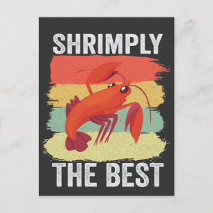 Funny Shrimp Shellfish Behielt es Shrimple Fishing Einladungspostkarte
