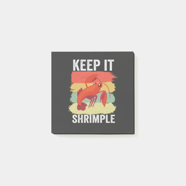 Funny Shrimp Shellfish Behielt es Shrimple Fishing Post-it Klebezettel (Vorderseite)