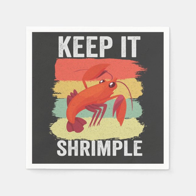 Funny Shrimp Shellfish Behielt es Shrimple Fishing Serviette (Vorderseite)