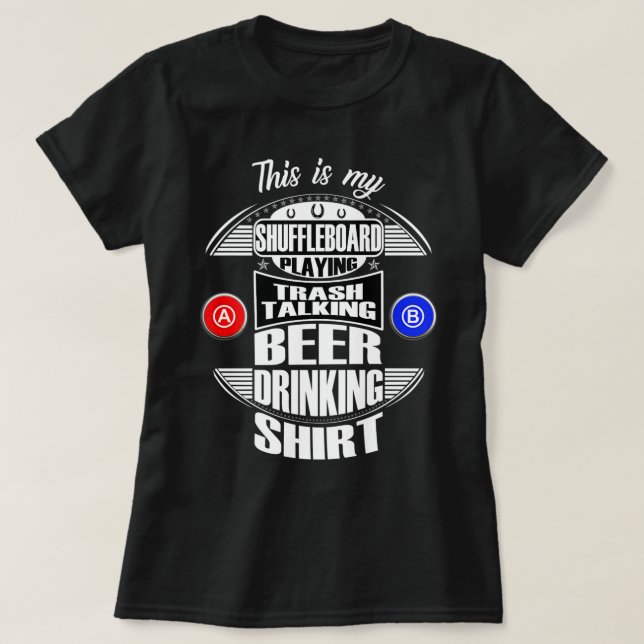 Funny Shuffleboard spielen Liga Bier Drink Gi T-Shirt (Design vorne)