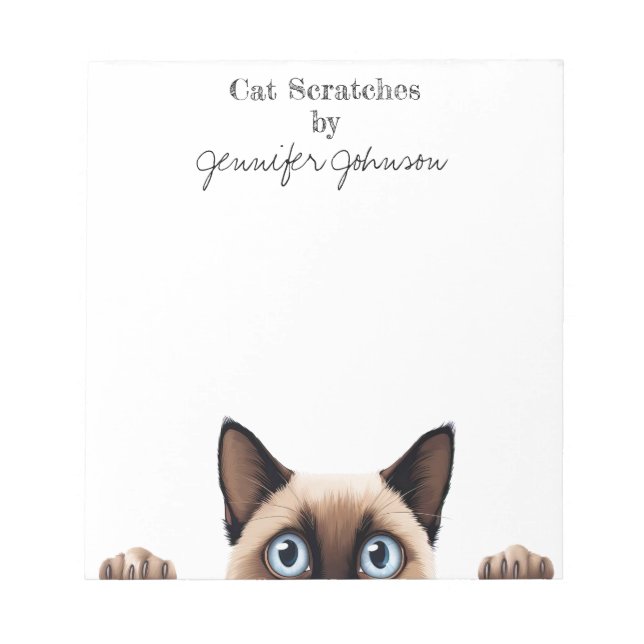 Funny Siamese Cat Notepad Notizblock (Vorderseite)