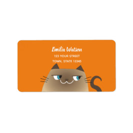 Funny Siamese Cat Rücksendeadresse Adressaufkleber