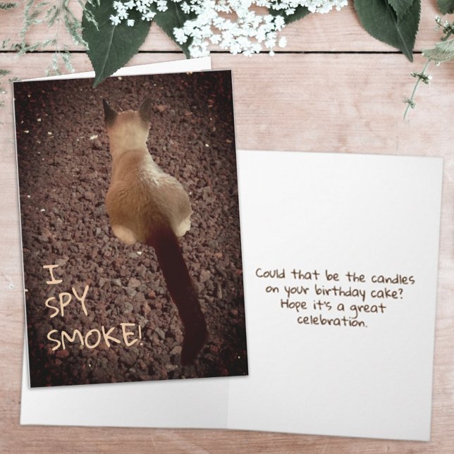 Funny Siamese Kitten Hintern Foto Geburtstag Karte (Von Creator hochgeladen)