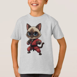 Funny Siamese Kung Fu Cat, Kitten Martial Arts T-Shirt