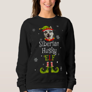 Funny Siberian Husky Elf Christmas Pet Puppy Dog L Sweatshirt