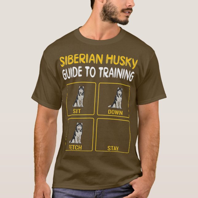 Funny Siberian Husky Guide to Training Hund T-Shirt (Vorderseite)