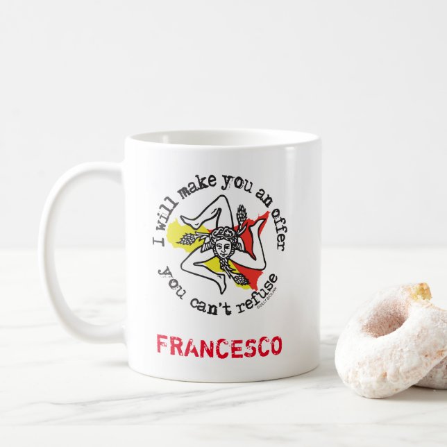 Funny Sicilian Italienischer Godvater Mafia Spaß Kaffeetasse (Mit Donut)