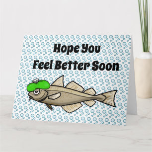 Funny Sick Cod Get Well Card Karte